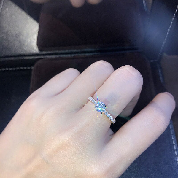 YOBEST New Trendy Crystal Engagement Design Hot Sale Rings For Women AAA White Zircon Cubic elegant rings Female Wedding jewelry