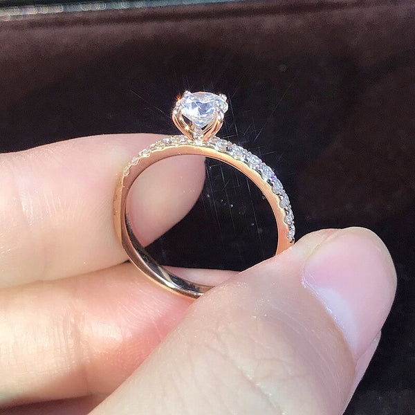 YOBEST New Trendy Crystal Engagement Design Hot Sale Rings For Women AAA White Zircon Cubic elegant rings Female Wedding jewelry