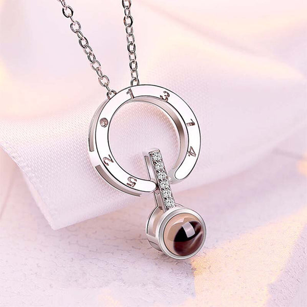 Necklace Chain 100 Languages I Love You Projection Pendant Romantic Wedding Gift Jewelry @M23