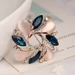 High-Grade Flower Brooch Korean Style Bauhinia Flower Corsage Crystal Rhinestone Brooch Pin Jewelry  @M23