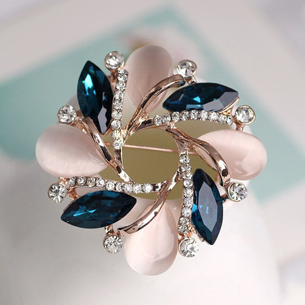 High-Grade Flower Brooch Korean Style Bauhinia Flower Corsage Crystal Rhinestone Brooch Pin Jewelry  @M23