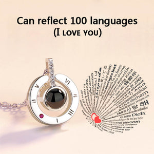 Necklace Chain 100 Languages I Love You Projection Pendant Romantic Wedding Gift Jewelry @M23