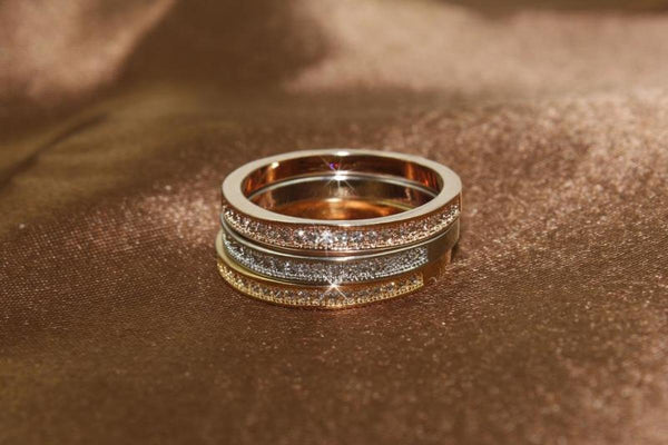 3 Colors Simple Gold Rose Gold Silver Round Rings for Women Party Wedding Engagement High Quality Fashion Jewelry