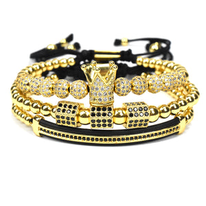 Nine forever  jewelry crown charms men couple Bracelet Macrame beads Bracelets for women pulseira masculina pulseira feminina