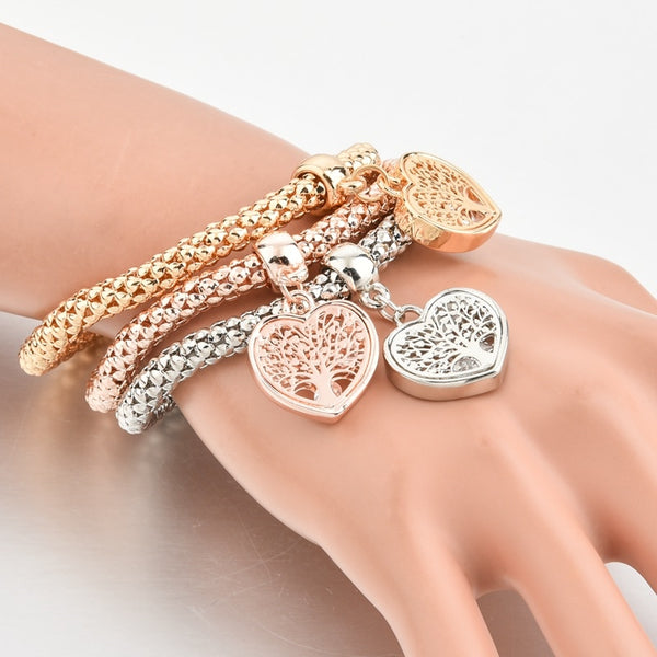 TOUCHEART NEW Dainty Jewelry Life Tree Heart Bracelet & Bangles Popcorn Chain Set Friendship Distance Bracelets Gift SBR170118